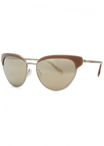 Shop Oliver Peoples Josa Silver Tone Cat-eye Sunglasses