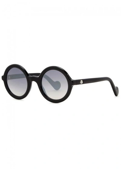 Shop Moncler Round-frame Sunglasses In Black