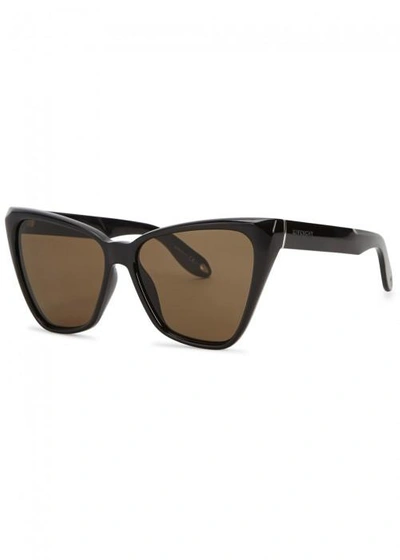 Shop Givenchy Black Cat-eye Sunglasses