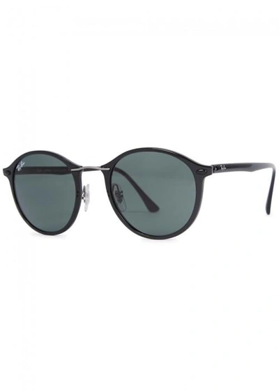 Shop Ray Ban Black Round-frame Sunglasses