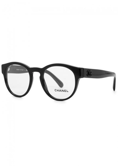 Pre-owned Chanel Black Round-frame Optical Glasses
