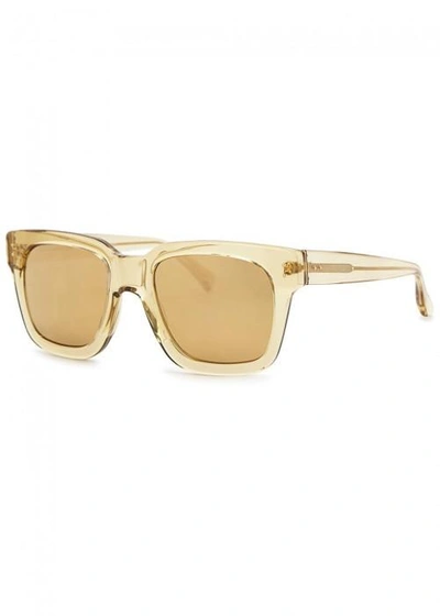 Shop Linda Farrow Luxe 71 Transparent Mirrored Sunglasses In Gold