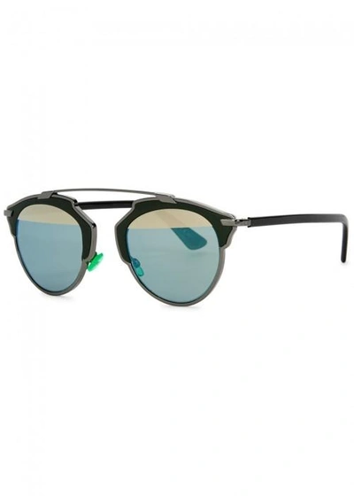 Shop Dior So Real Green Clubmaster-style Sunglasses