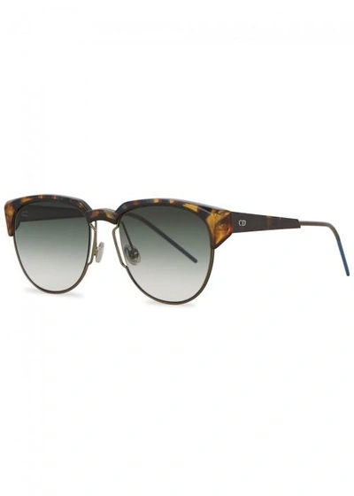 Shop Dior Spectral Clubmaster-style Sunglasses In Yellow