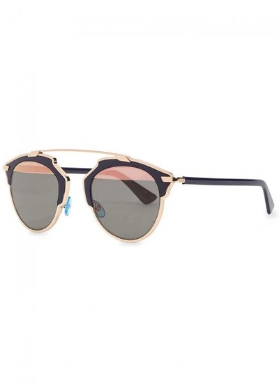 Shop Dior So Real Clubmaster Style Sunglasses In Copperbk