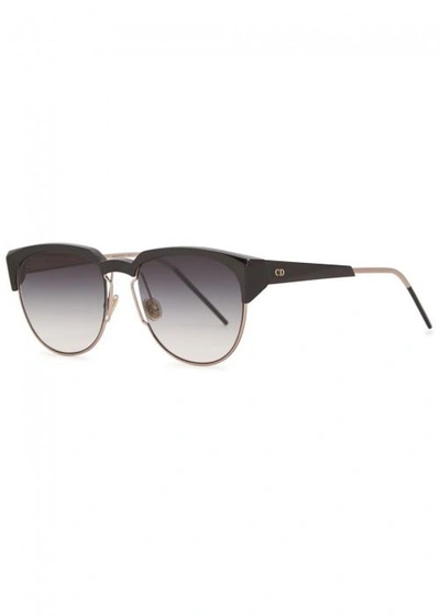 Shop Dior Spectral Clubmaster-style Sunglasses In Black