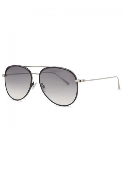 Shop Jimmy Choo Reto Black Aviator-style Sunglasses
