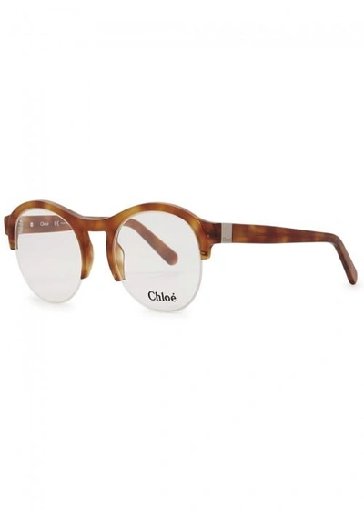 Shop Chloé Ce2711 Tortoiseshell Optical Glasses In Light Brown