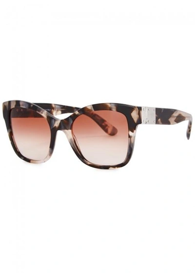 Shop Dolce & Gabbana Tortoiseshell Wayfarer-style Sunglasses In Havana