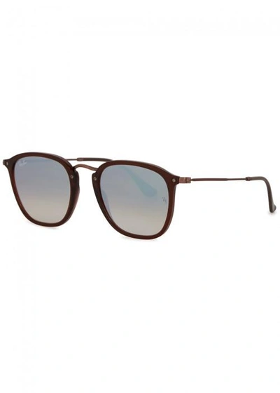 Shop Ray Ban Brown Mirrored Square-frame Sunglasses