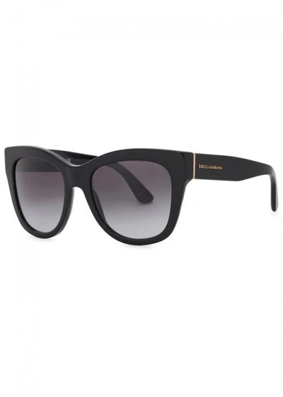Shop Dolce & Gabbana Black Oversized Sunglasses