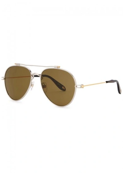Shop Givenchy Gv 705 Aviator-style Sunglasses