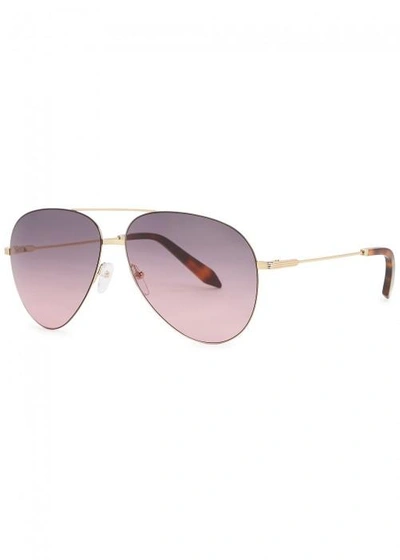 Shop Victoria Beckham Classic Victoria Feather Aviator-style Sunglasses