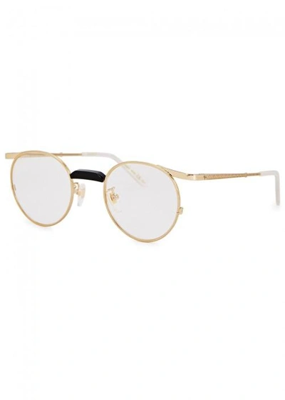 Shop Gucci Round-frame Optical Glasses In Gold