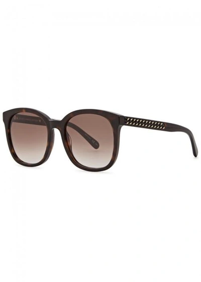 Shop Stella Mccartney Tortoiseshell Oversized Sunglasses