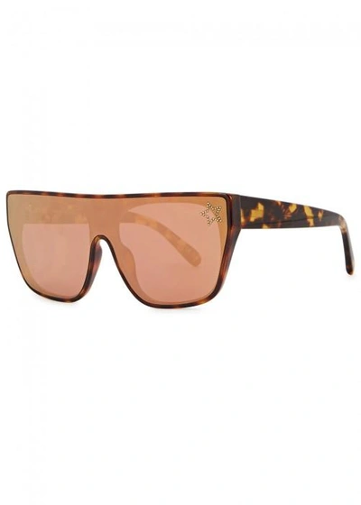 Shop Stella Mccartney Tortoiseshell Mirrored D-frame Sunglasses