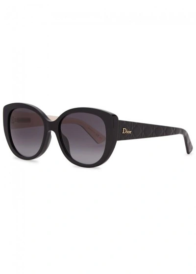 Shop Dior Lady 1 Cat-eye Sunglasses In Black
