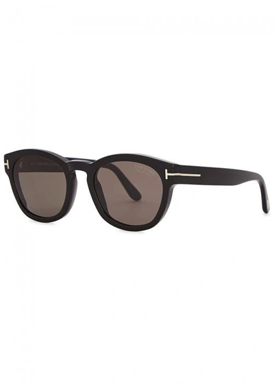 Tom Ford Bryan Polarised Oval-frame Sunglasses In Black | ModeSens