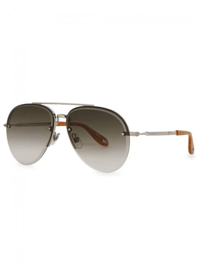 Shop Givenchy Gv 7075 Aviator-style Sunglasses In Gold