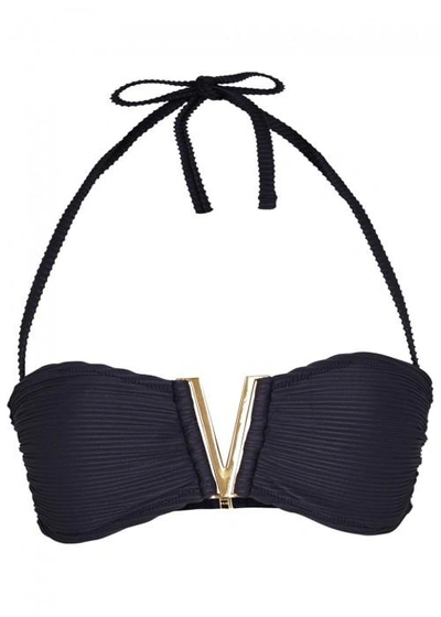 Shop Heidi Klein Hamptons Textured Bikini Top In Navy