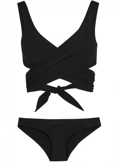 Shop Lisa Marie Fernandez Marie Wrap Bikini In Black