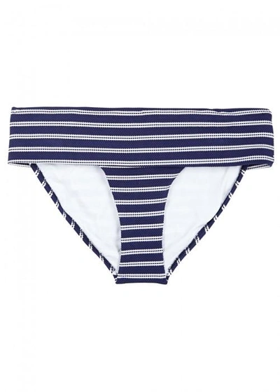 Shop Melissa Odabash Brussels Striped Bikini Briefs In Navy