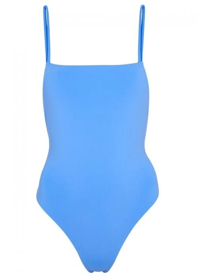 Shop Mara Hoffman Blue Low-back Swimsuit
