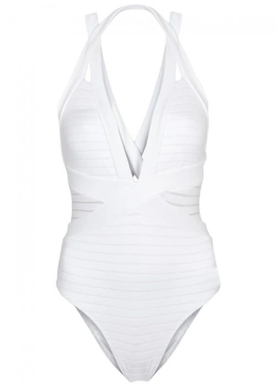 Shop Jets By Jessika Allen White Halterneck Swimsuit
