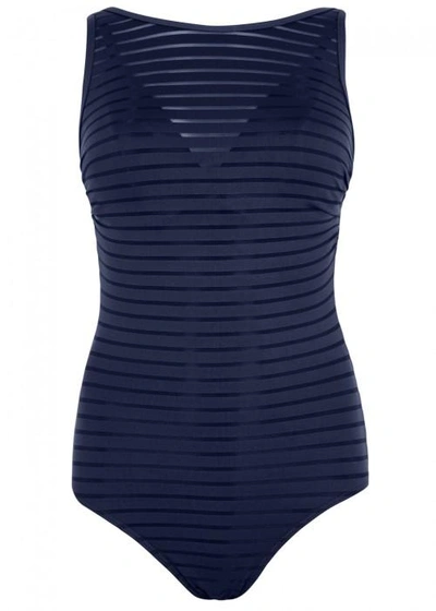 Shop Jets By Jessika Allen Parallels Navy Swimsuit - Dd-e Cup