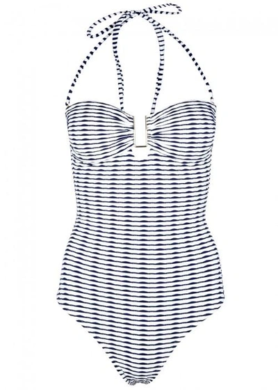 Shop Melissa Odabash Argentina Striped Swimsuit In White