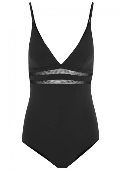 Shop Stella Mccartney Timeless Black Panelled Swimsuit