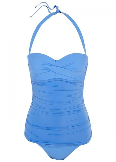 Shop Heidi Klein Blue Ruched Swimsuit