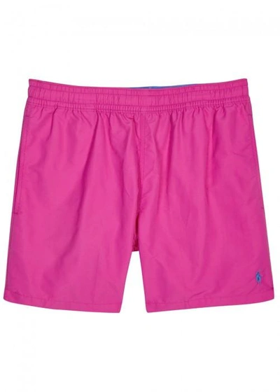 Shop Polo Ralph Lauren Hawaiian Bright Pink Swim Shorts