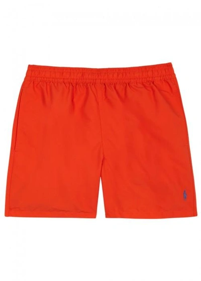 Shop Polo Ralph Lauren Hawaiian Orange Swim Shorts