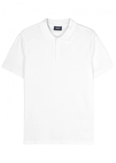 Shop Armani Jeans White Cotton Polo Shirt