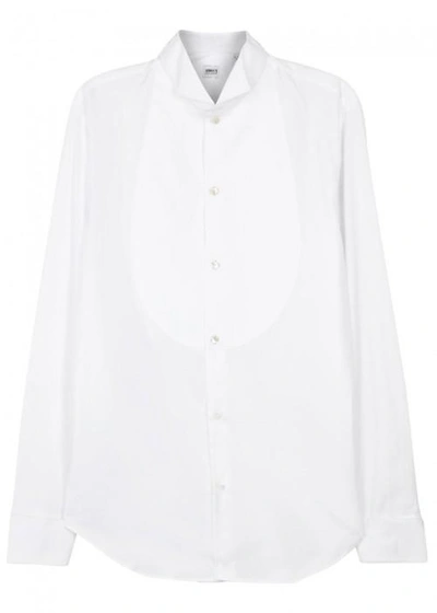 Shop Armani Collezioni White Cotton Tuxedo Shirt