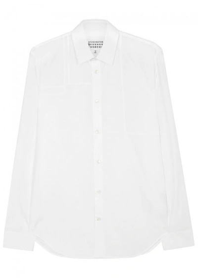 Shop Maison Margiela White Panelled Poplin Shirt