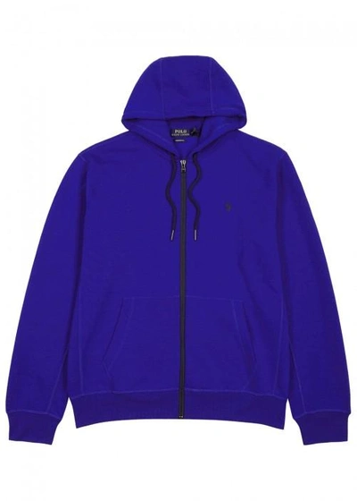 Shop Polo Ralph Lauren Blue Hooded Cotton Sweatshirt In Royal Blue