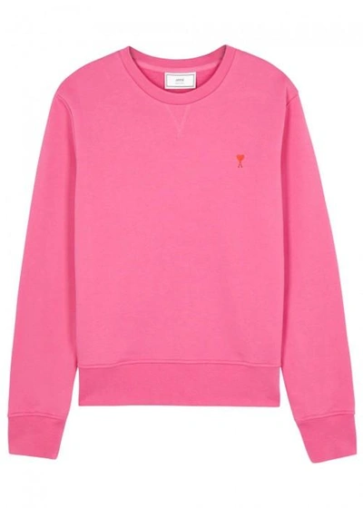 Shop Ami Alexandre Mattiussi Pink Cotton Sweatshirt