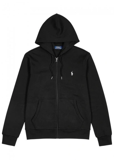 Shop Polo Ralph Lauren Black Hooded Jersey Sweatshirt