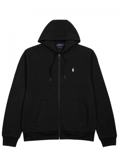 Shop Polo Ralph Lauren Black Hooded Cotton Sweatshirt