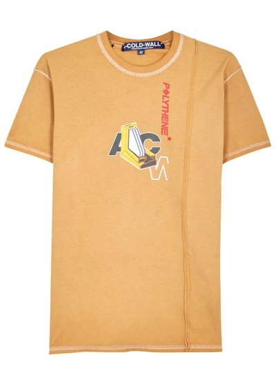 Shop A-cold-wall* * Apricot Printed Cotton T-shirt In Yellow