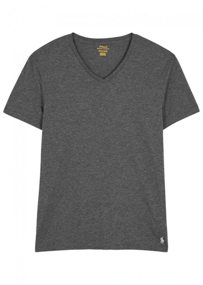 Shop Polo Ralph Lauren Grey Cotton Blend T-shirt In Charcoal