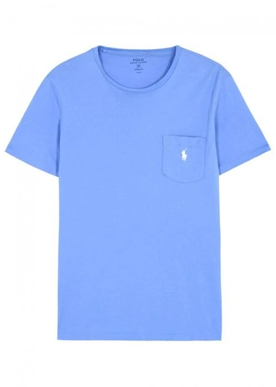 Shop Polo Ralph Lauren Blue Custom Cotton T-shirt