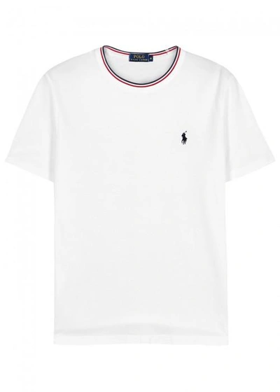 Shop Polo Ralph Lauren White Piqué Cotton T-shirt