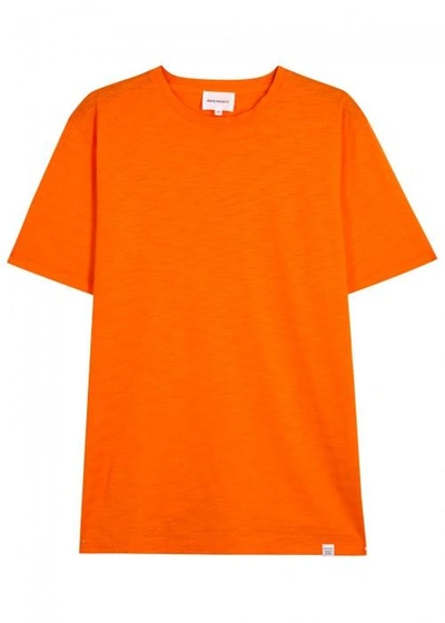 Shop Norse Projects James Orange Slubbed Jersey T-shirt
