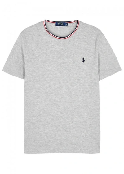 Shop Polo Ralph Lauren Grey Piqué Cotton T-shirt
