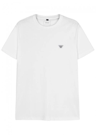 Shop Armani Jeans White Cotton T-shirt