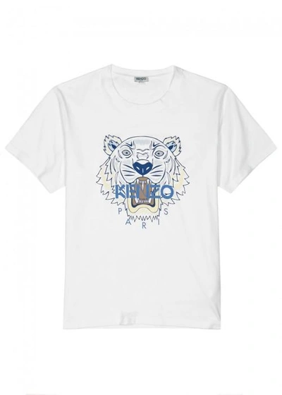 Shop Kenzo White Tiger-print Cotton T-shirt
