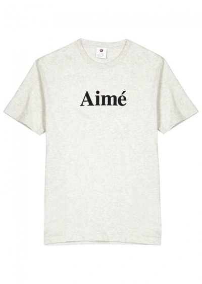 Shop Aimé Leon Dore Logo-appliqué Jersey T-shirt In Grey